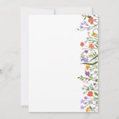 ガーデンフラワーズボタニカルスクリプトブライダルシャワー 招待状 (裏面)
