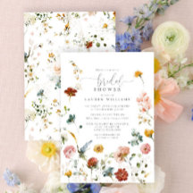 ガーデンフラワーズボタニカルスクリプトブライダルシャワー