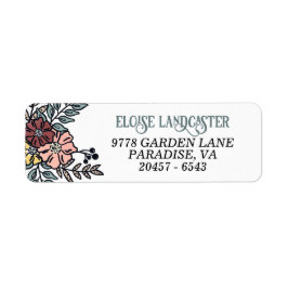 ガーデンフラワーズ差出人住所ラベル ラベル