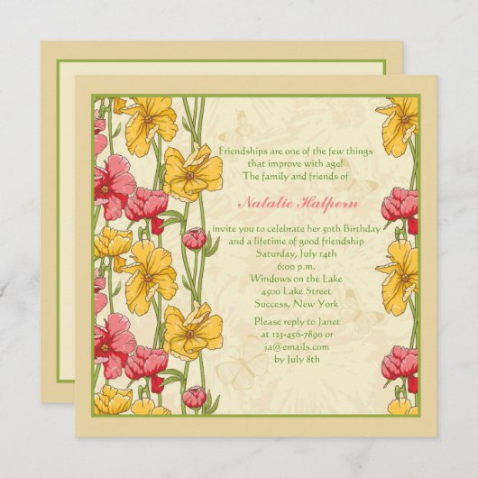 ガーデンフラワーズ招待状 招待状 (正面/裏面)