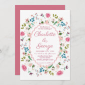 ガーデンフラワーズ結婚パーティー 招待状 (正面/裏面)