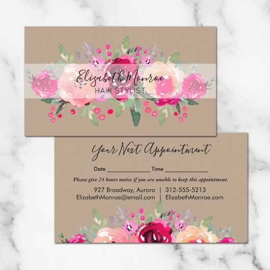 ガーデンフラワーズ美容師サロンメイクアップクラフト 予約カード