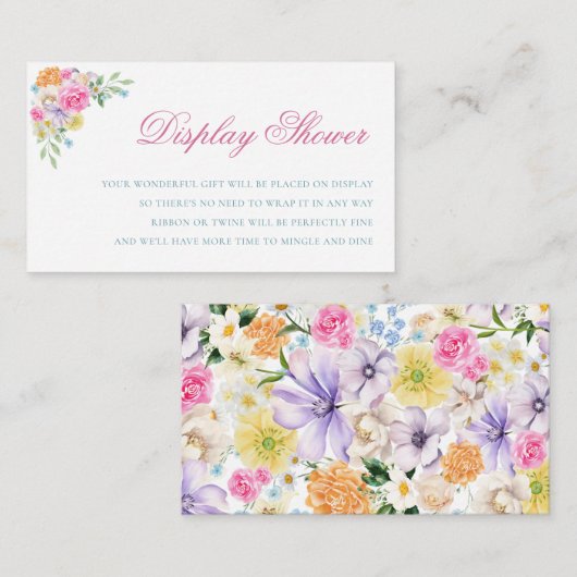 ガーデンフラワーズ開花ディスプレイシャワーブライダルシャワー エンクロージャーカード (正面/裏面)