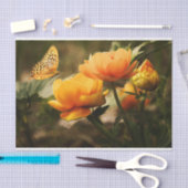 ガーデンフラワーバタフライデクページティッシュペーパー 薄葉紙 (クラフト)