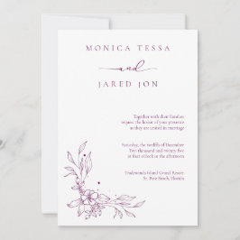 ガーデンフラワーパープルジュエリーへ結婚式招待状 招待状