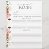 ガーデンフラワーブライダルシャワーレシピバインダーページ (裏面)