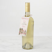 ガーデンフラワーベッドバラピンクアイボリーベビーシャワー ボトルネックタグ (アングル)