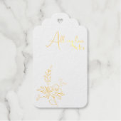 ガーデンフラワーミニマルタイポグラフィフォイルギフトラベル ギフトタグ (正面)