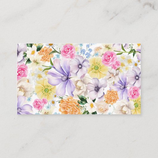 ガーデンフラワー開花Qrコード結婚のギフトレジストリ エンクロージャーカード (裏面)