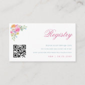 ガーデンフラワー開花Qrコード結婚のギフトレジストリ エンクロージャーカード (正面)