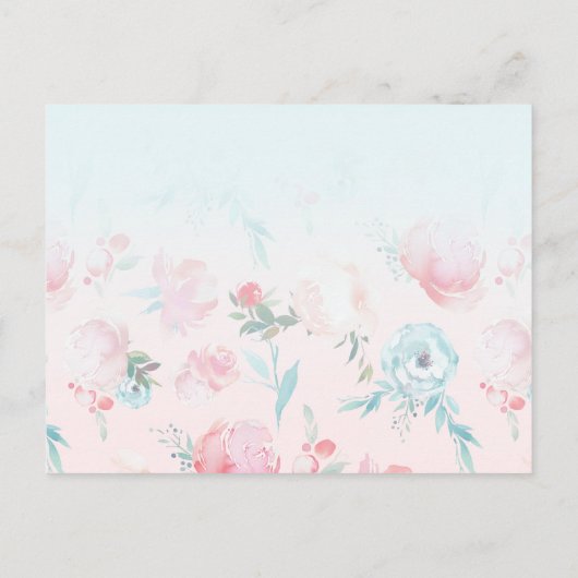 ガーデンフランスのウェディンググラデーションレセプション招待状 インビテーションポストカード (裏面)