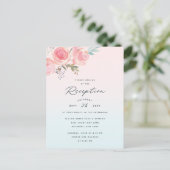 ガーデンフランスのウェディンググラデーションレセプション招待状 インビテーションポストカード (スタンド正面)