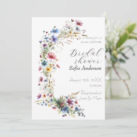 ガーデンフランスのパーティーフラワー招待状 招待状 (スタンド正面)