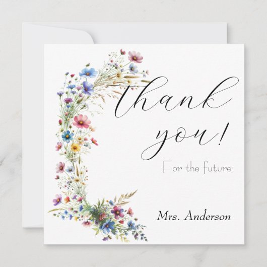 ガーデンフランスのパーティー花 サンキューカード (正面)