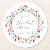 ガーデンフランスのパーティー花 ラウンドペーパーコースター (正面)