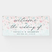 ガーデンフランスのフローラ牡丹パタ結婚ーン歓迎 横断幕 (横)