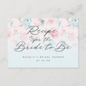 ガーデンフランスのフローラ牡丹ブライダルシャワーレシピ エンクロージャーカード (正面)