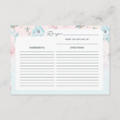 ガーデンフランスのフローラ牡丹ブライダルシャワーレシピ エンクロージャーカード (裏面)