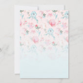 ガーデンフランスのフローラ牡丹結婚のブライダルシャワー 招待状 (裏面)