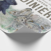 ガーデンフランスのヴィンテージバニーラビットデクページ ラッピングペーパー (角)