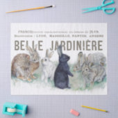 ガーデンフランスのヴィンテージバニーラビットデクページ 薄葉紙 (クラフト)