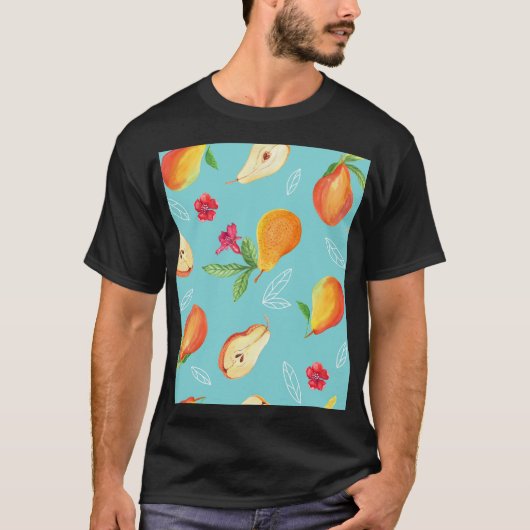 ガーデンフルーツ：水色ブルー。 Tシャツ (正面)