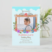 ガーデンフレーム フォト 誕生日招待状 招待状 (スタンド正面)