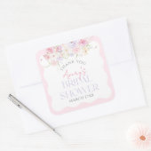 ガーデンフローラウェーブワイルドフラワーモダンブライダルシャワー スクエアシール (封筒)