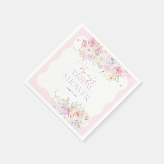ガーデンフローラウェーブワイルドフラワーモダンブライダルシャワー スタンダードカクテルナプキン (角)