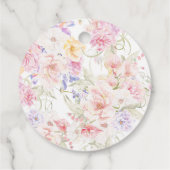 ガーデンフローラウェーブワイルドフラワーモダンブライダルシャワー フェイバータグ (裏面)