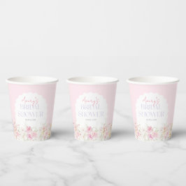 ガーデンフローラウェーブワイルドフラワーモダンブライダルシャワー 紙コップ