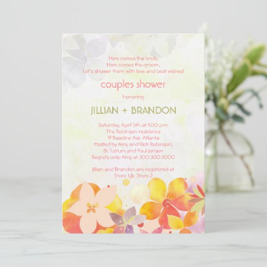 ガーデンフローラカップルウェディングシャワー 招待状 (スタンド正面)