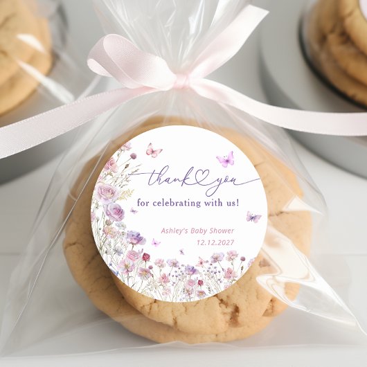 ガーデンフローラバタフライオンザウェイベビーシャワー ラウンドシール