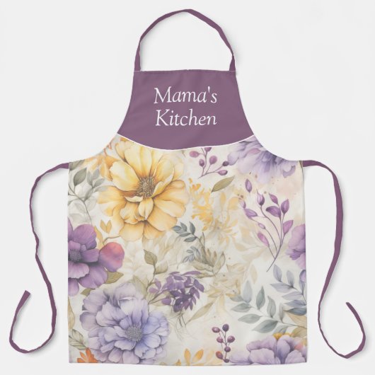 ガーデンフローラパーソナライズされたオールオーバープリント エプロン (正面)