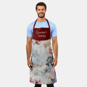 ガーデンフローラパーソナライズされたオールオーバープリント エプロン (着用した状態)