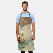 ガーデンフローラパーソナライズされたオールオーバープリント エプロン (着用した状態)
