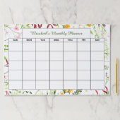 ガーデンフローラパーソナライズされた月プランナー ペーパーパッド (インサイチュ)