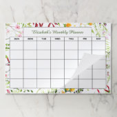 ガーデンフローラパーソナライズされた月プランナー ペーパーパッド (折り畳み)