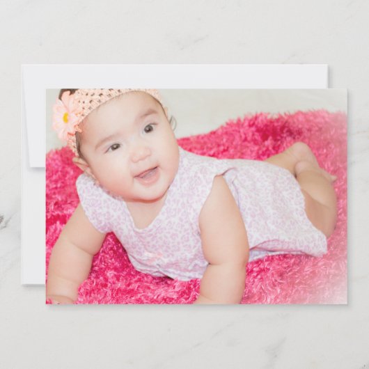 ガーデンフローラピンクパーティーターニング2誕生日 招待状 (裏面)