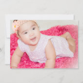 ガーデンフローラピンクパーティーファースト誕生日 招待状 (裏面)