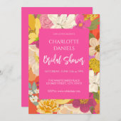 ガーデンフローラピンクブライダルシャワー 招待状 (正面/裏面)