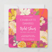 ガーデンフローラピンクブライダルシャワー 招待状 (正面)