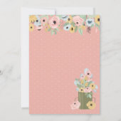 ガーデンフローラピンク|黄色い花束の誕生日パーティー 招待状 (裏面)