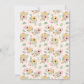 ガーデンフローラピンク | 黄色の花束のベビーシャワー 招待状 (裏面)