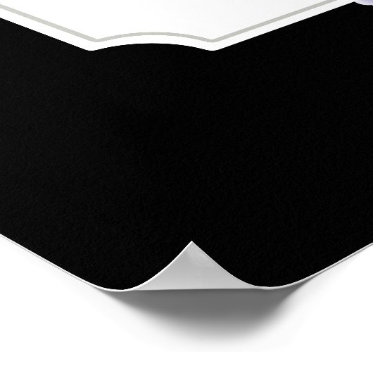 ガーデンフローラフレームエレガントなウェディングウェルカムブラック ポスター (角)