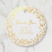 ガーデンフローラブライダルシャワーサンキュー金ゴールド フェイバータグ (正面)