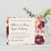 ガーデンフローラブルゴーニュ文字結婚書道 招待状 (スタンド正面)