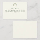 ガーデンフローラモノグラムリースピンクグリーン結婚ズ エンクロージャーカード (正面/裏面)