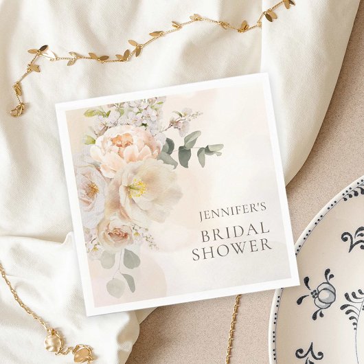 ガーデンフローラユーカリブライダルシャワー スタンダードカクテルナプキン