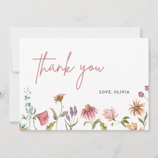 ガーデンフローラリトルワイルドフラワーありがとう サンキューカード (正面)